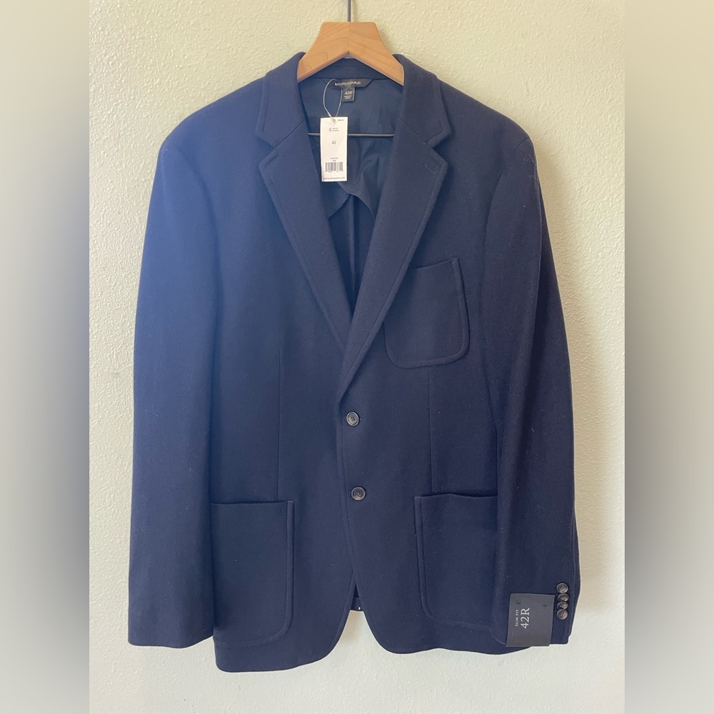 Navy Banana Republic Wool Blazer 42R NWT